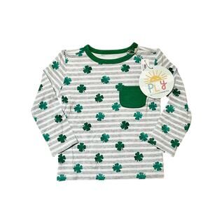 NWT Little Sleepies Lucky Stripes Pocket Tee Size 6-12m